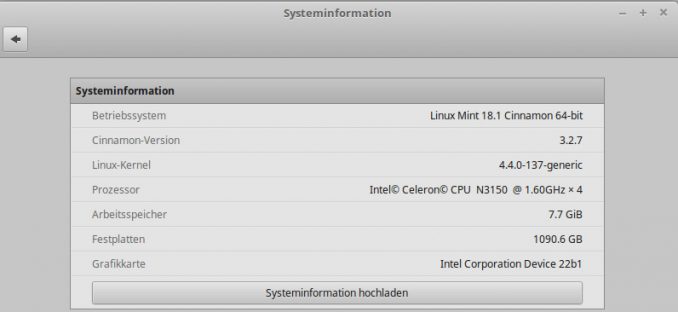 Linux Version mit dem Programm "Systeminformation" Anzeigen